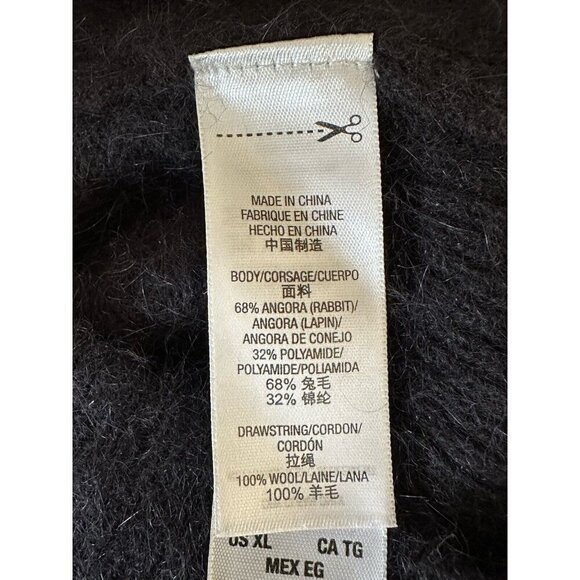 Juicy Couture Black 68% Angora Blend Round Neck Long Sleeve Back Zip Dress XL - Picture 8 of 11